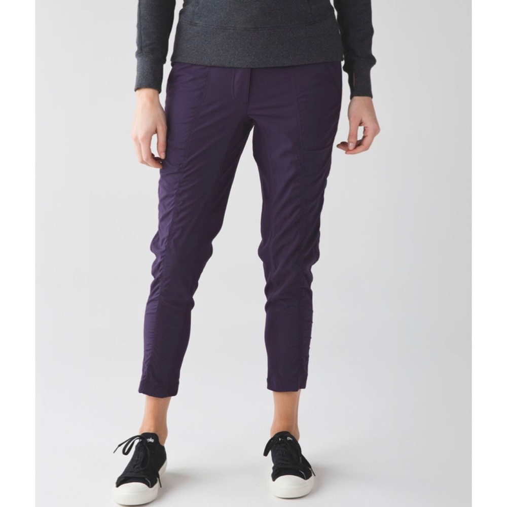 Women's Purple Cropped Stretch Pants